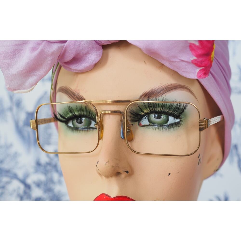 Vintage Victory Optical Eyeglass USA Rectangular Metal Midcentury Retro NOS